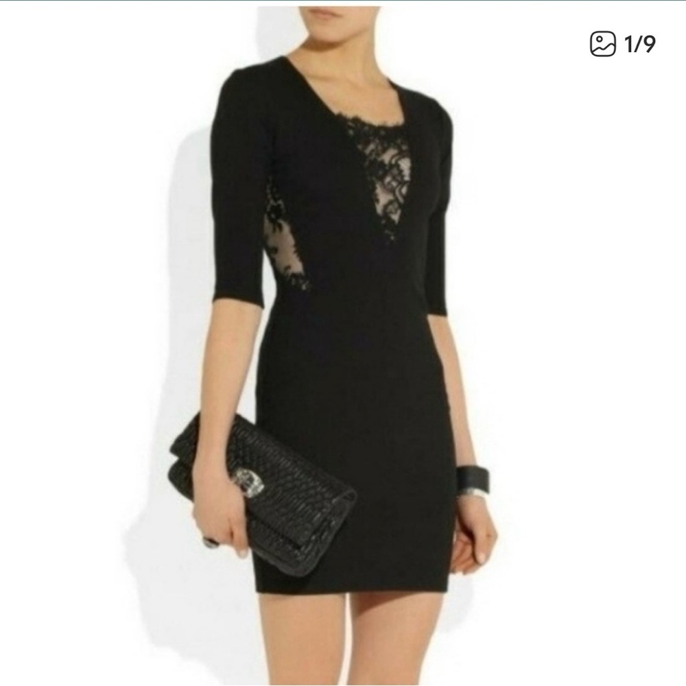 Mason Elegant Black Lace Mini Dress